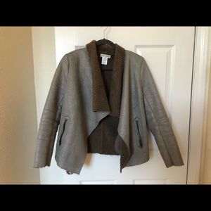 Warm faux sheepskin jacket